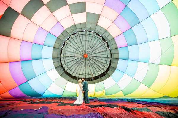 Seattle Wedding Photography in a hot air baloon in Snohomish Washington