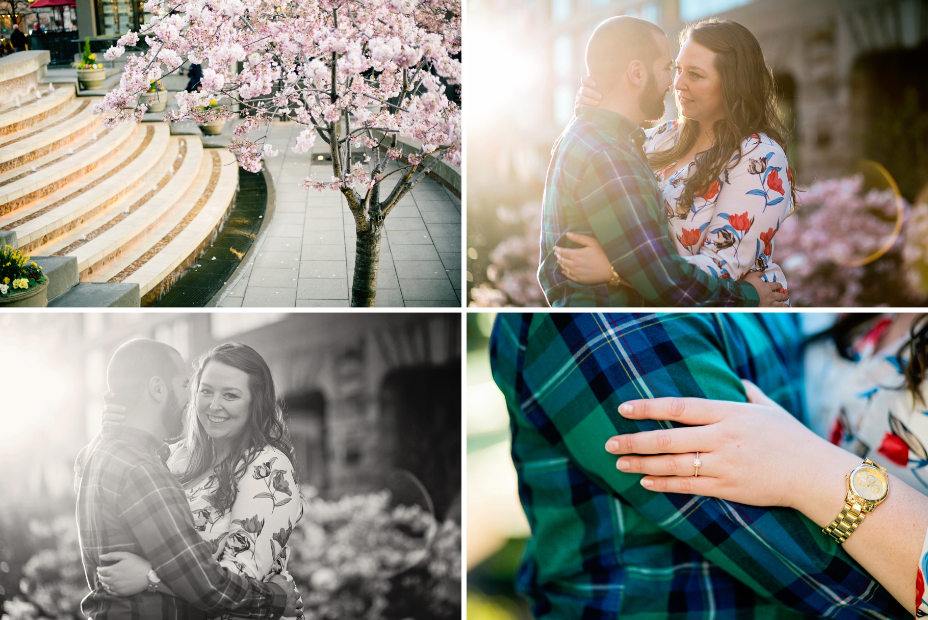 15-Spring-Cherry-Blossoms-Sunset-Engagement-Pictures-Harbor-Steps-Downtown-Seattle-Photographer-Wedding-Photography-by-Betty-Elaine
