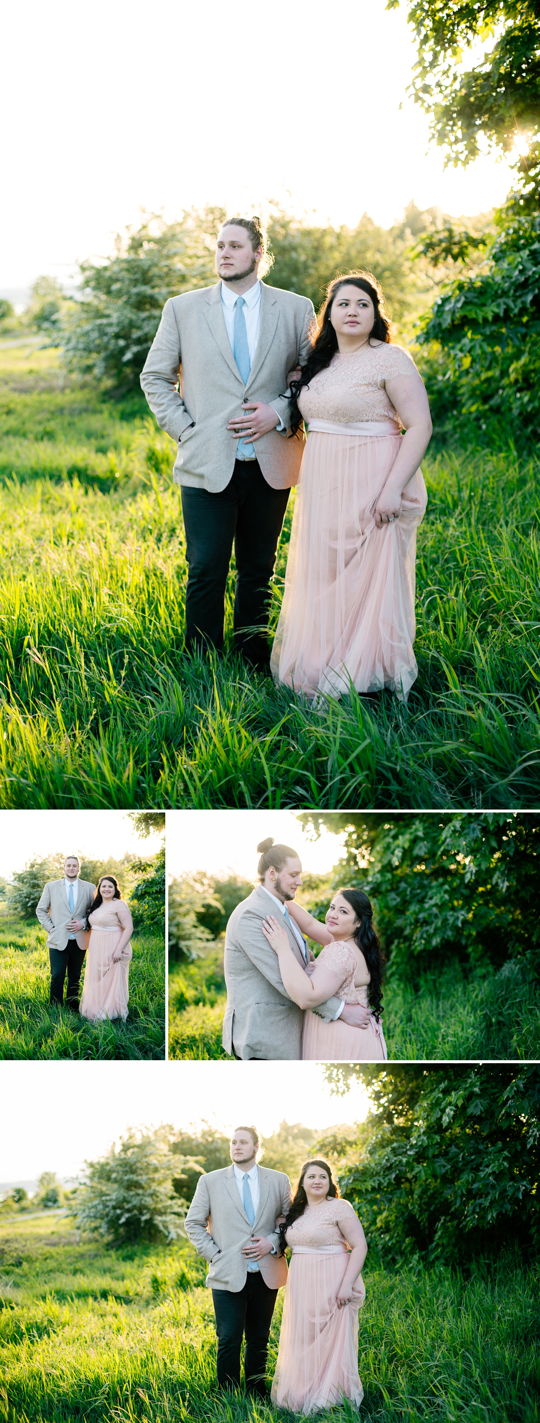 29-Bride-Groom-Elopement-Discovery-Park-Rustic-Meadow-Open-Field-Seattle-Sunset-Photographer-Wedding-Photography-by-Betty-Elaine-Blush-BHLDN-Wedding-Gown-Dress