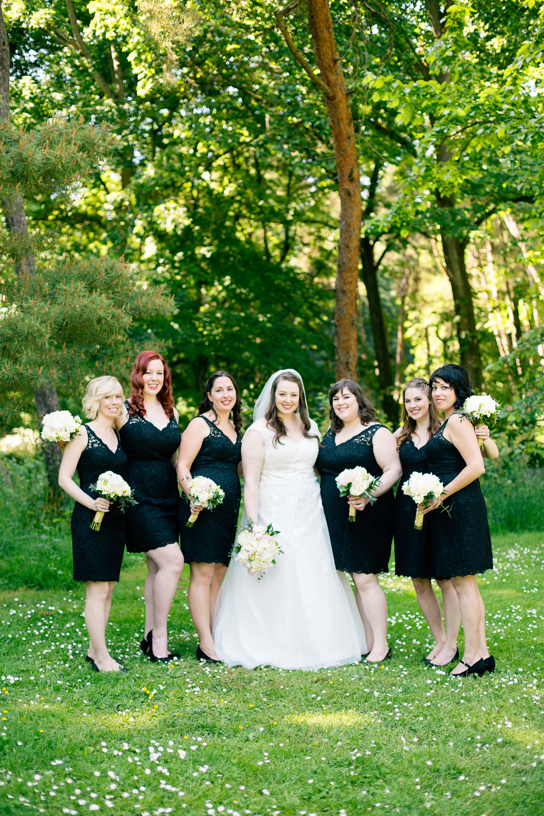 22-Bridal-Party-Portraits-Bridesmaids-Black-Dresses-Woodland-Park-Seattle-Wedding-Photographer-Photography-by-Betty-Elaine