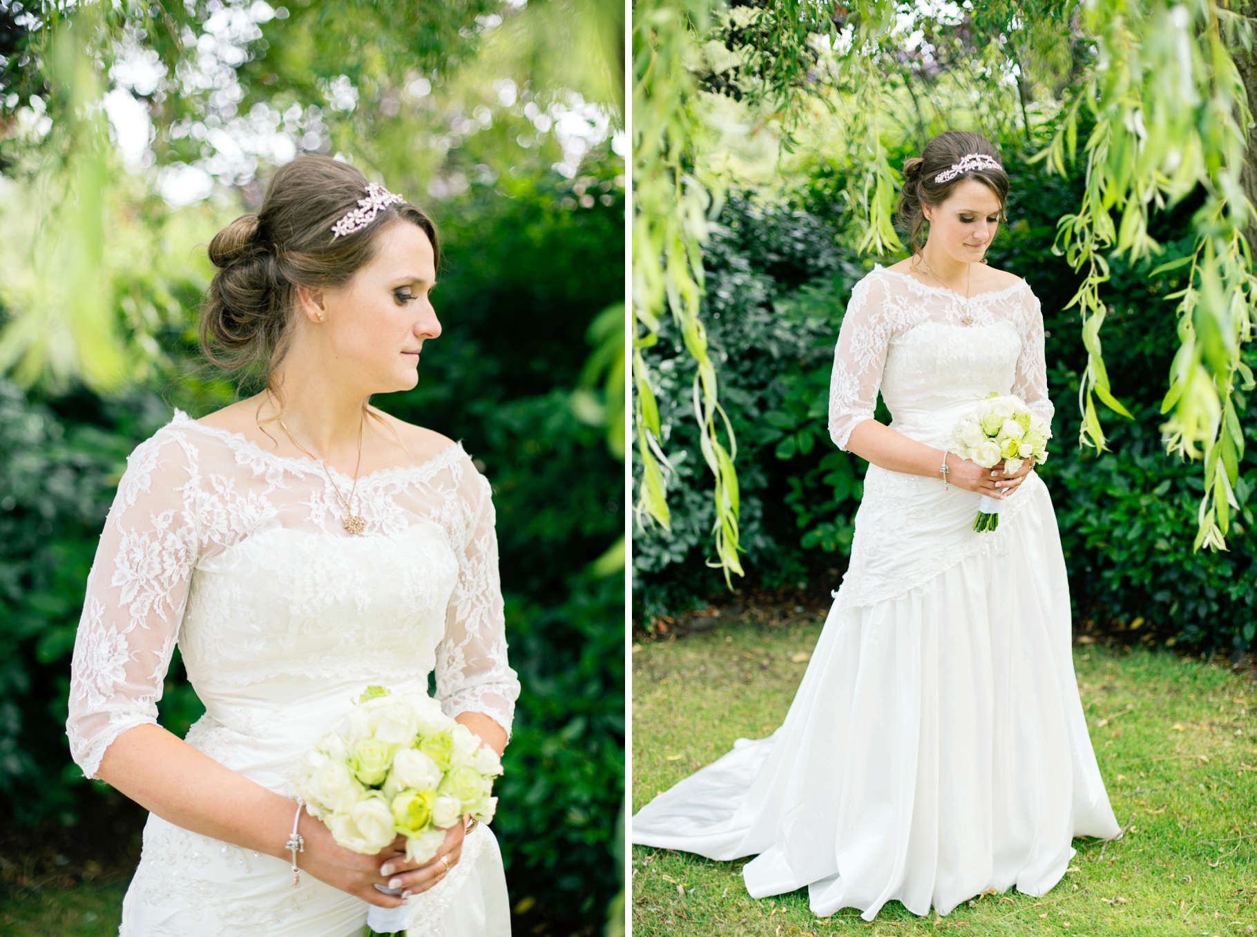 28-Bride-Portraits-Willow-Tree-Bridal-Bouquet-Flowers-Roses-White-Green-International-Photographer-England-Bristol-Wedding-Photography-by-Betty-Elaine