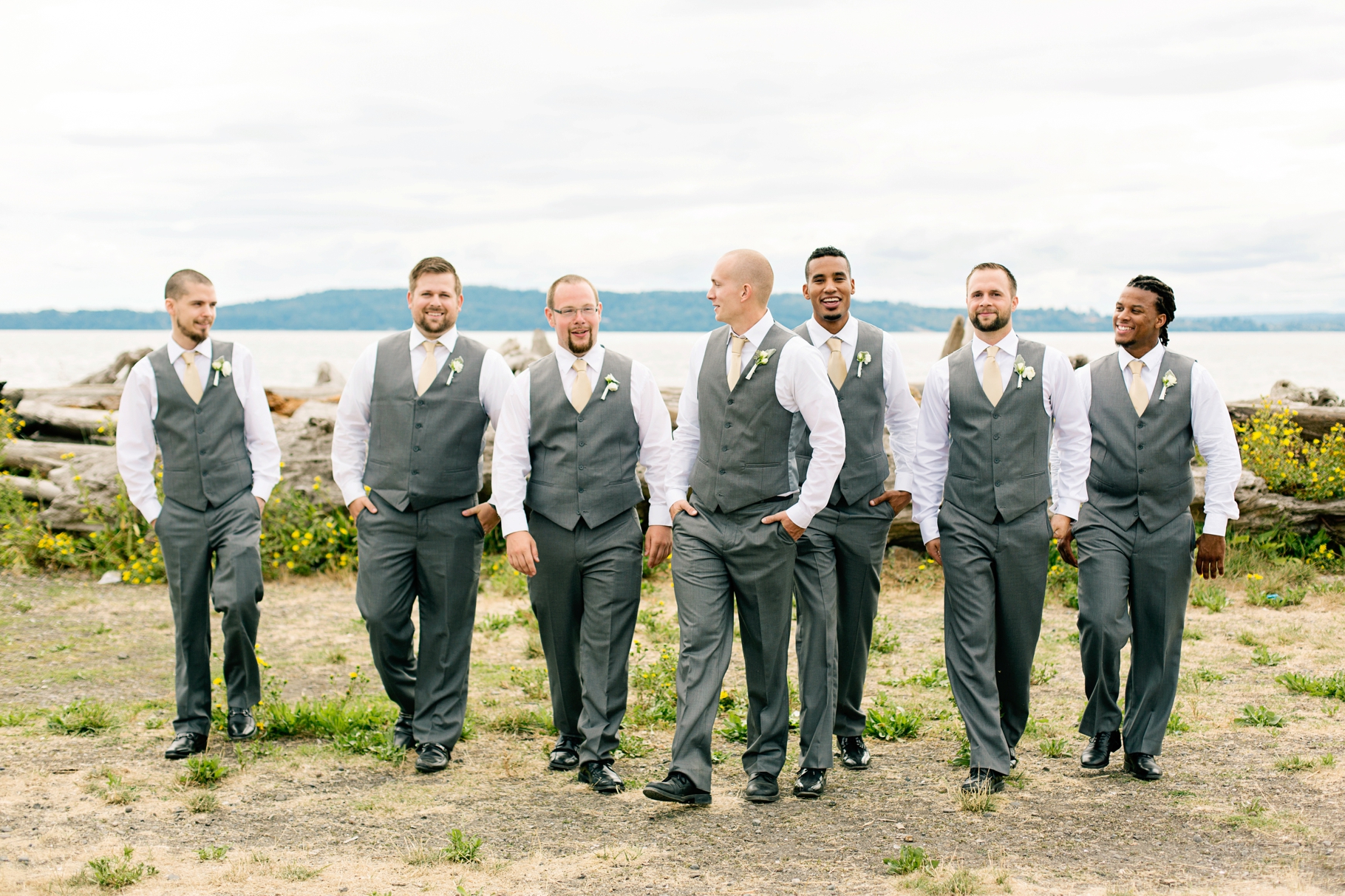 17-Groom-Groomsmen-Portraits-Waterfront-Pudget-Sound-Driftwood-Normandy-Cove-Beach-Wedding-Photographer-Bride-Groom-Seattle-Wedding-Photography-Northwest
