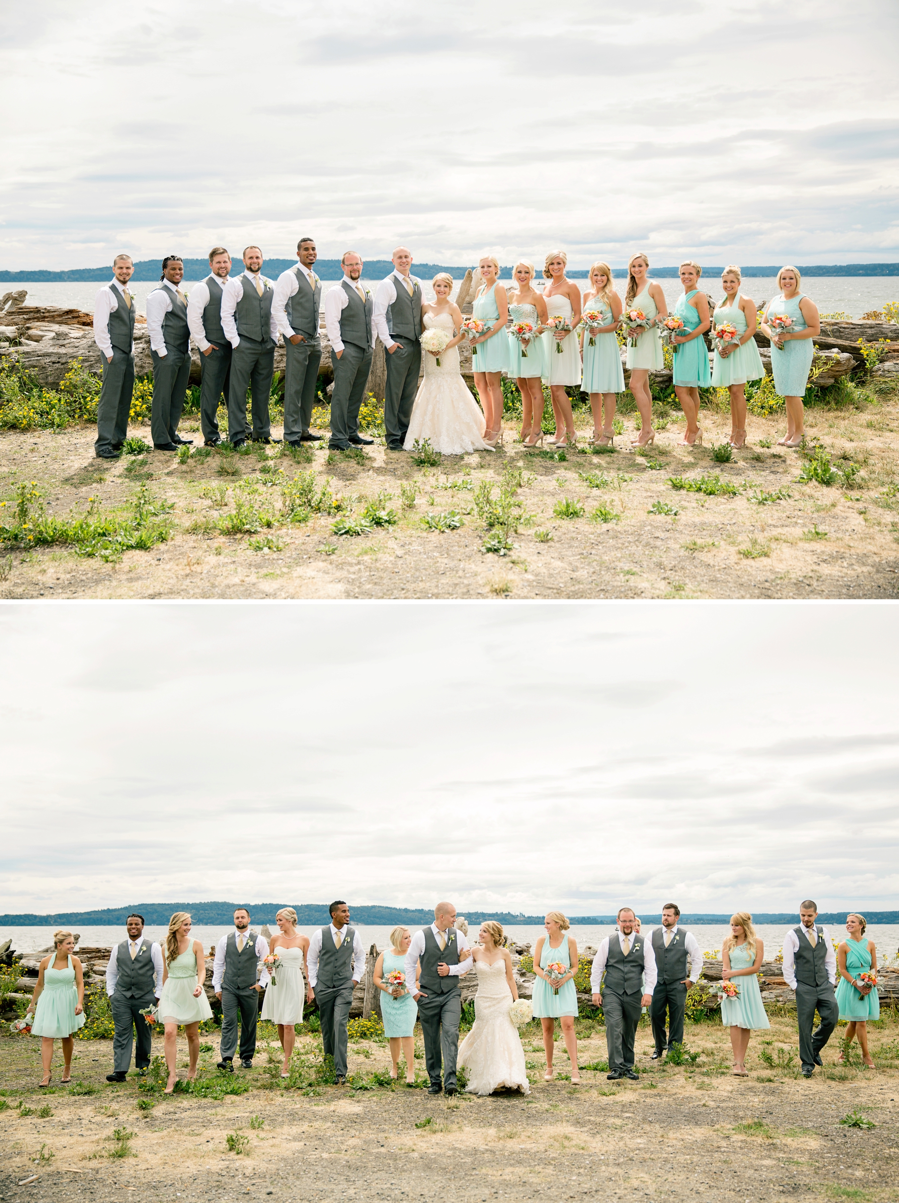 22-Wedding-Party-Bridesmaids-Groomsmen-Waterfront-Pudget-Sound-Driftwood-Normandy-Cove-Beach-Wedding-Photographer-Bride-Groom-Seattle-Wedding-Photography-Northwest