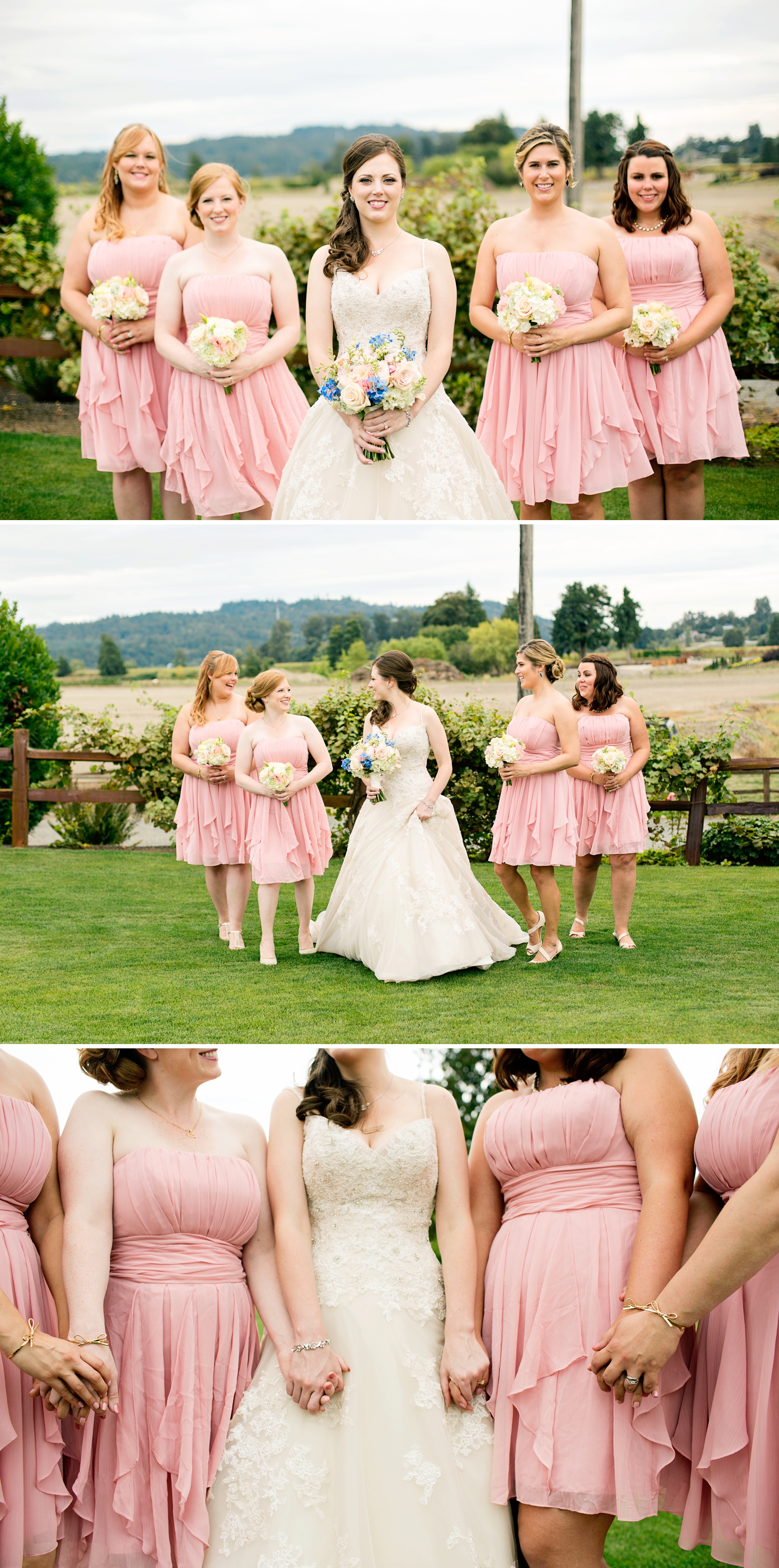 20-Bridesmaids-Bridal-Party-Portraits-Pink-Gowns-Dresses-Gold-Hidden-Meadows-Snohomish-Wedding-Photographer-Northwest-Seattle-Photography-by-Betty-Elaine