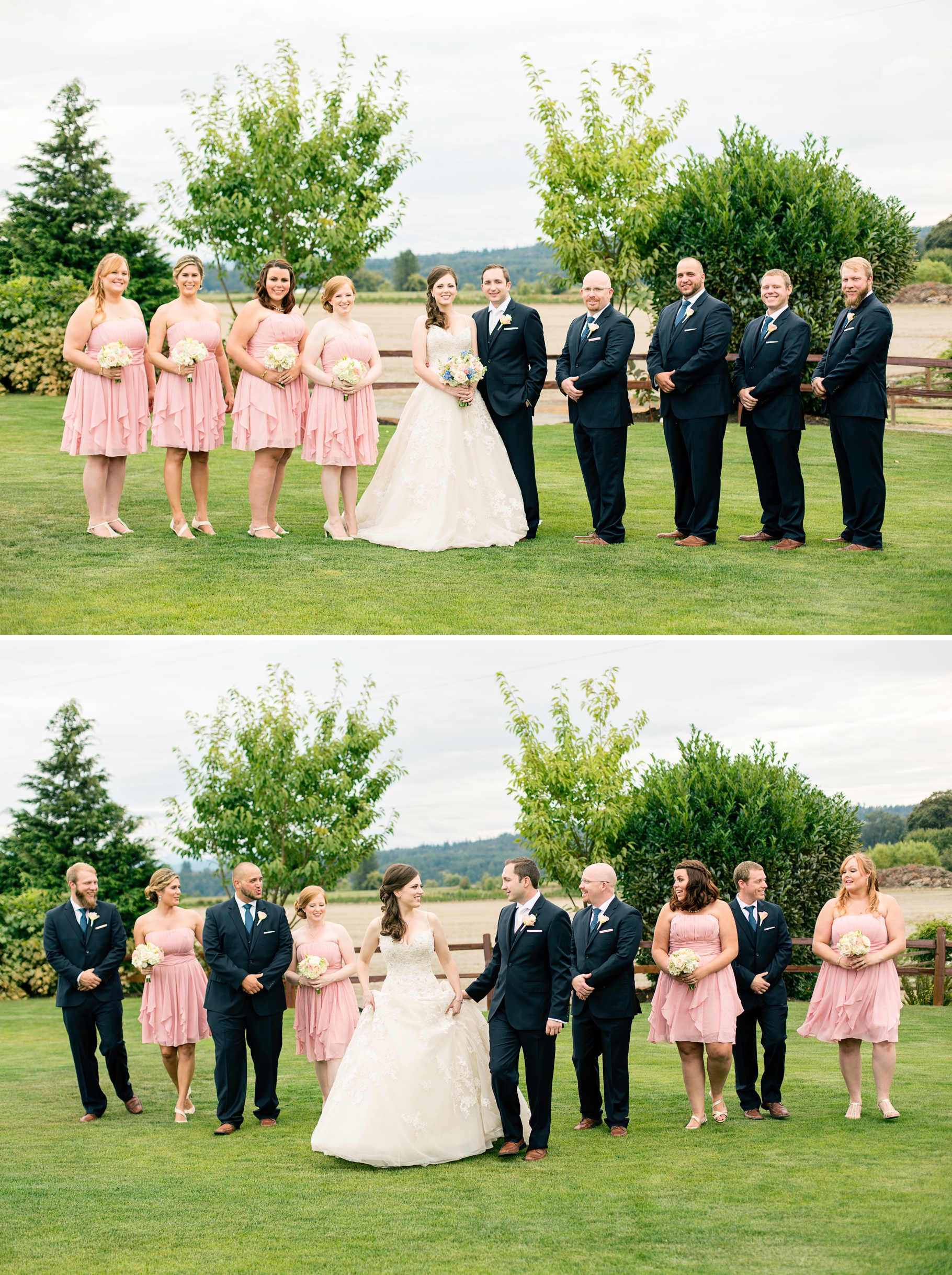 21-Wedding-Party-Portraits-Pink-Gowns-Dresses-Bridesmaids-Navy-Suits-Groomsmen-Hidden-Meadows-Snohomish-Wedding-Photographer-Northwest-Seattle-Photography-by-Betty-Elaine