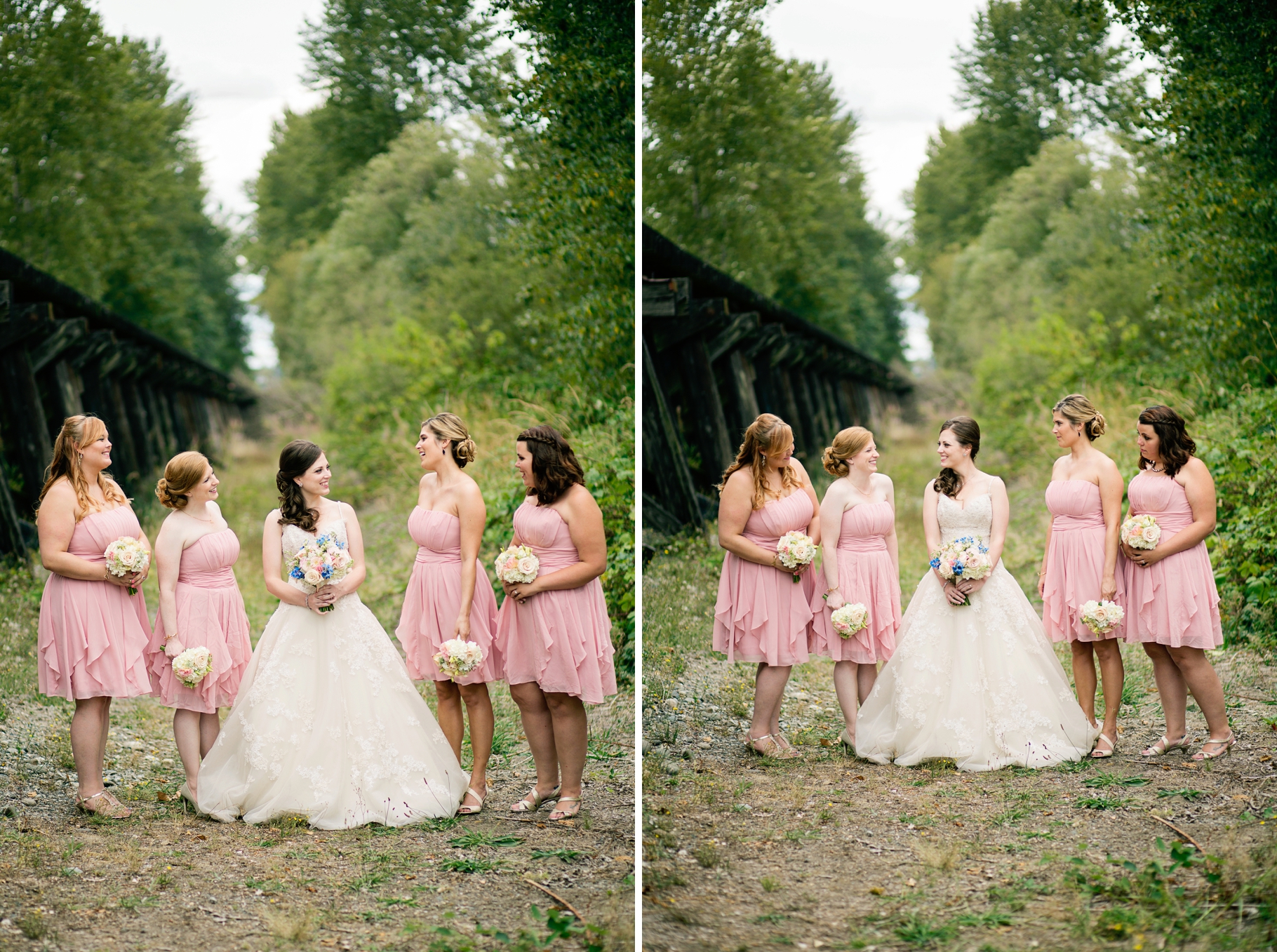 23-Bridesmaids-Bridal-Party-Portraits-Pink-Gowns-Dresses-Gold-Hidden-Meadows-Snohomish-Wedding-Photographer-Northwest-Seattle-Photography-by-Betty-Elaine