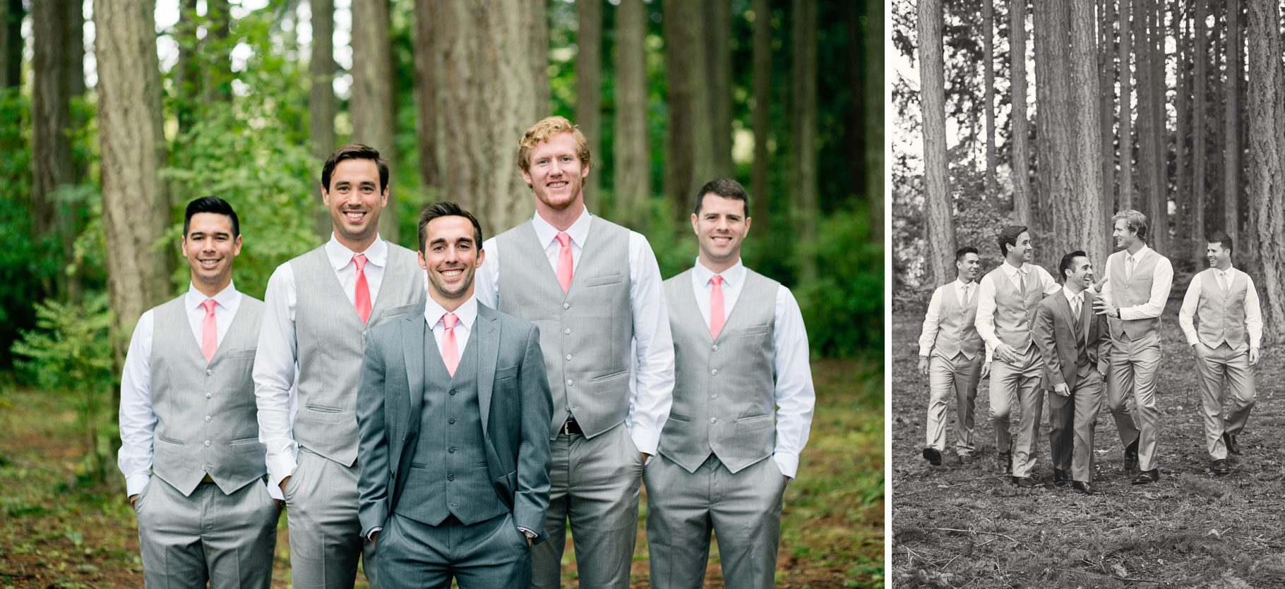 22-Groom-Groomsmen-Portraits-Grey-Suit-wooded-bluff-olympic-mountains-log-cabin-Kitsap-Memorial-State-Park-Forest-Northwest-Photographer-Seattle-Wedding-Photography-by-Betty-Elaine