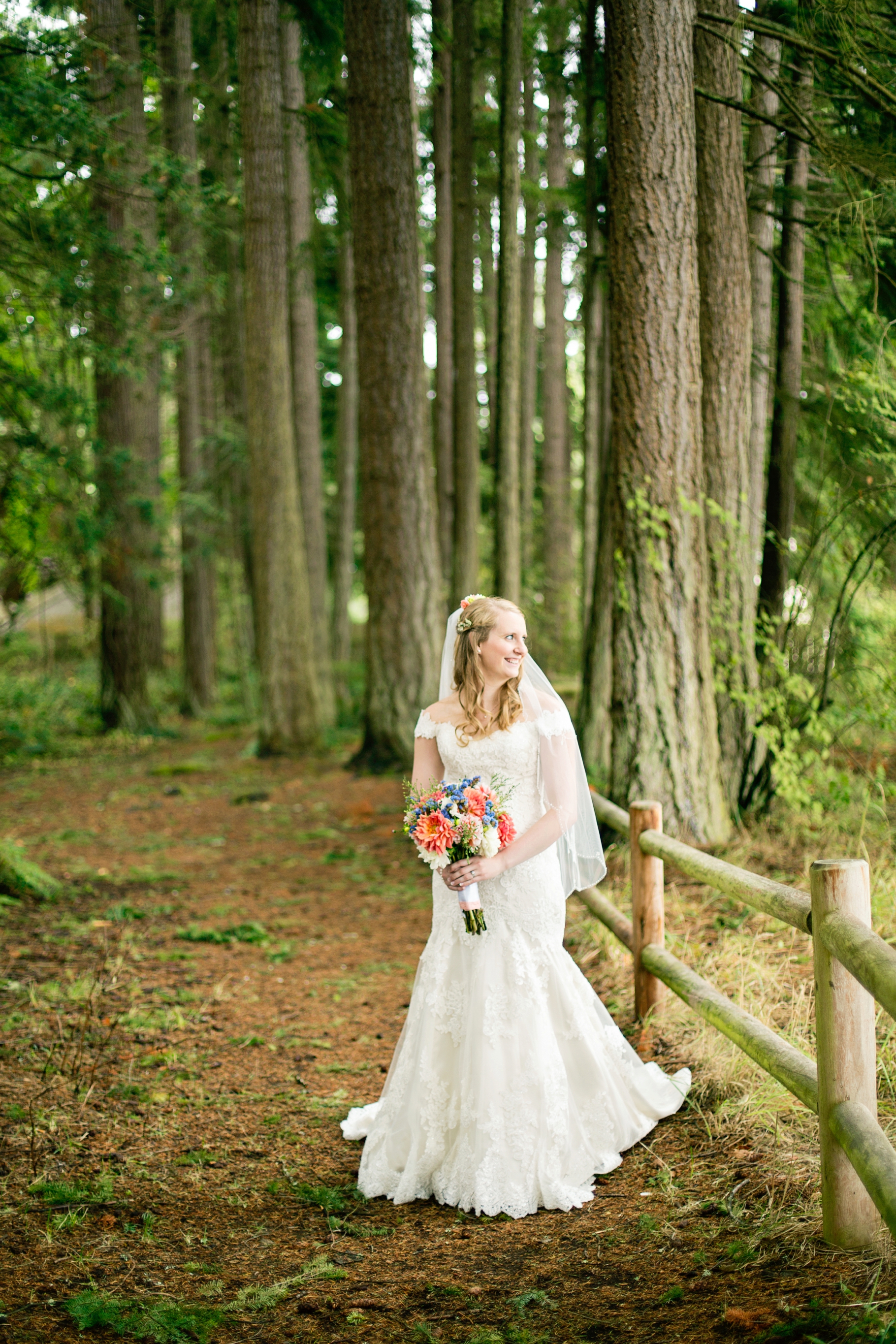 7-Bridal-Portraits-Bride-wooded-bluff-olympic-mountains-log-cabin-Kitsap-Memorial-State-Park-Forest-Northwest-Photographer-Seattle-Wedding-Photography-by-Betty-Elaine