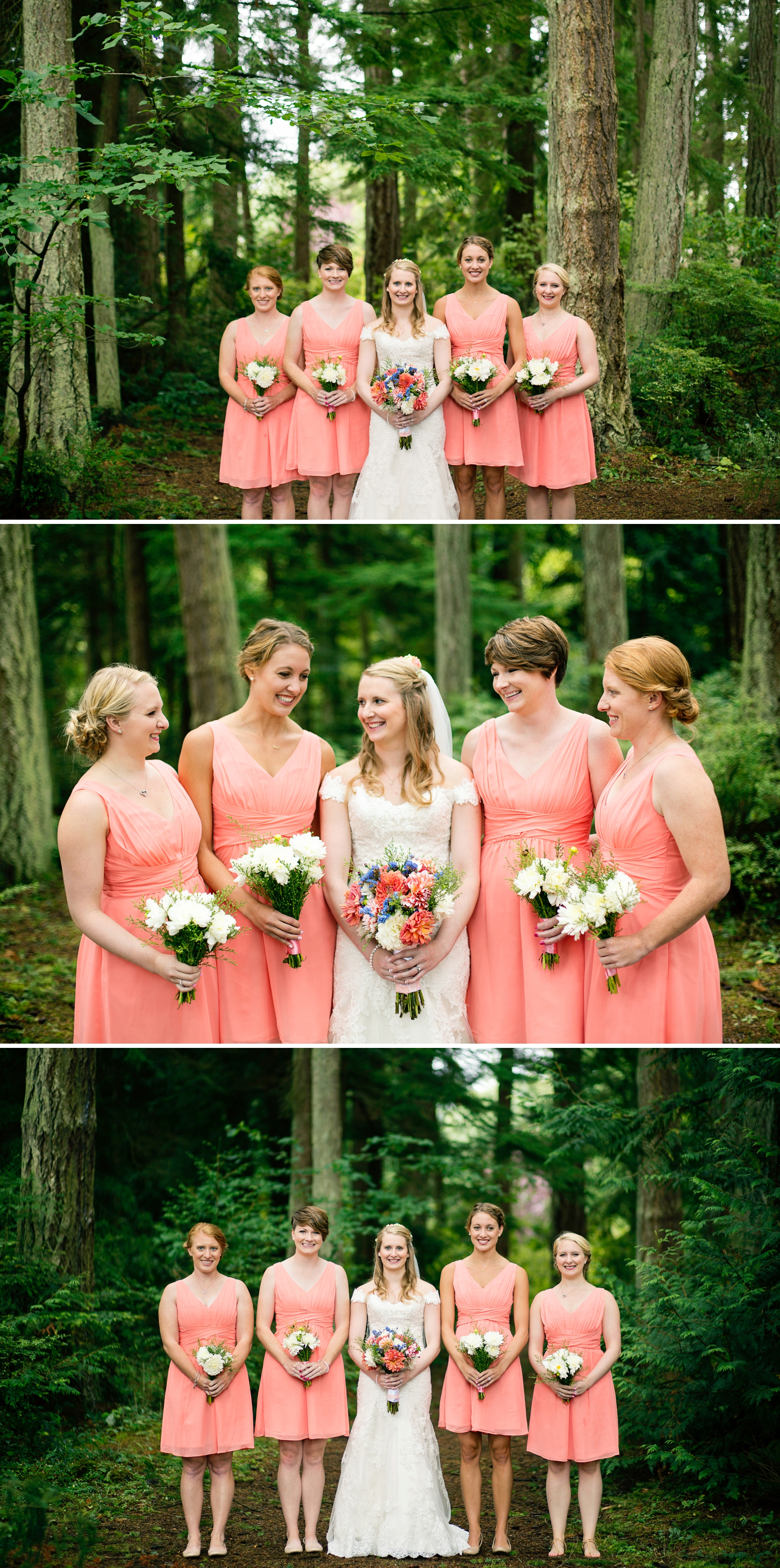 9-Bridesmaid-Portraits-Bridal-Bouquet-Flowers-Dahlias-Bride-wooded-bluff-olympic-mountains-log-cabin-Kitsap-Memorial-State-Park-Forest-Northwest-Photographer-Seattle-Wedding-Photography-by-Betty-Elaine