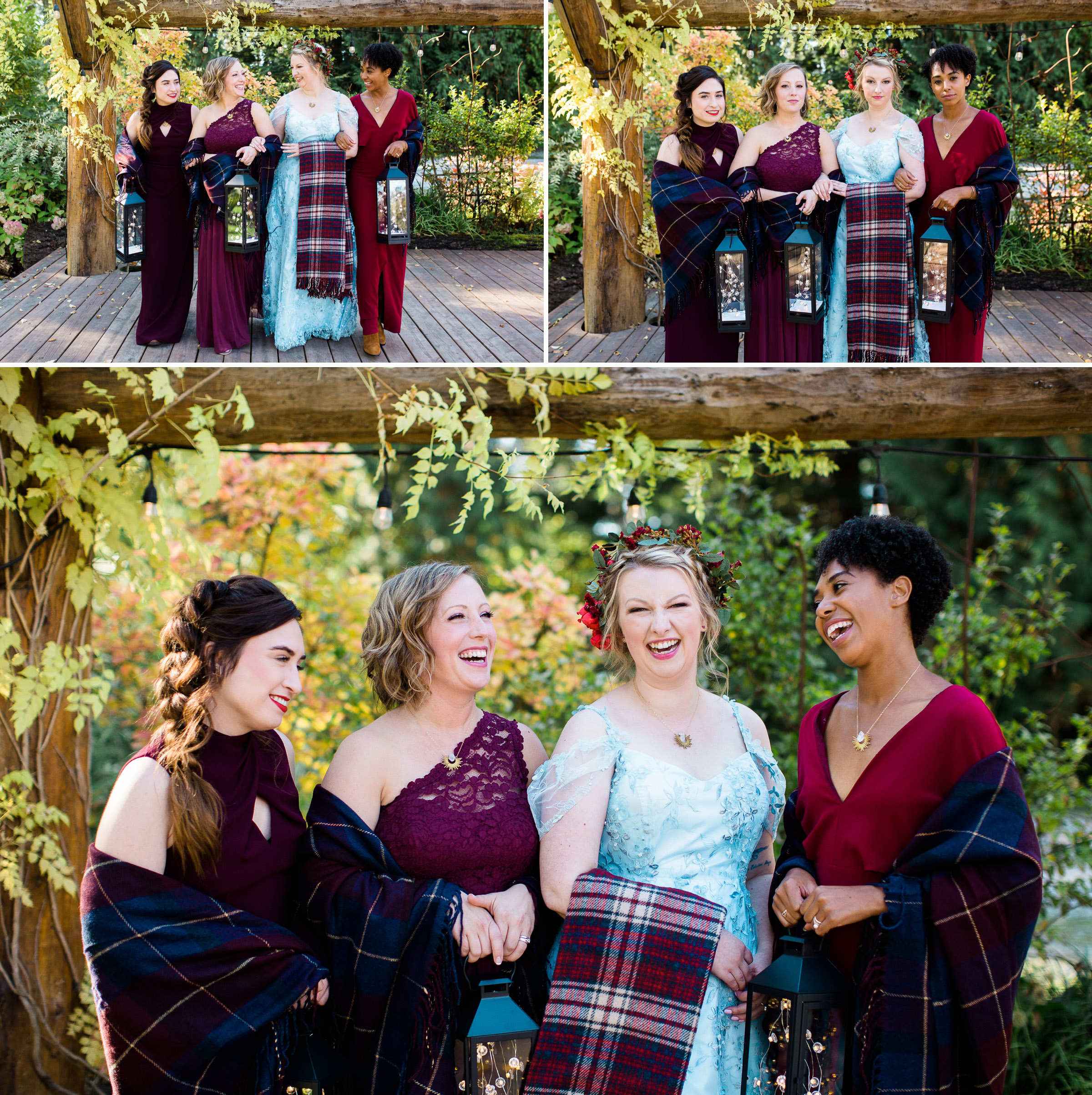 16-Black-Diamond-Gardens-Wedding-Seattle-Photographer-Bride-Bridesmaid-Portraits-Fall-Autumn-Plaid-Bridal-Laterns